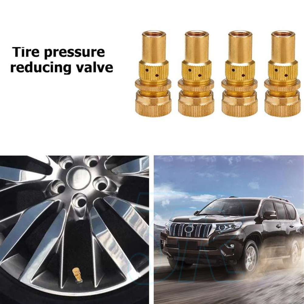 Tyre Deflators x4 Brass Air Deflator 660 PSI Tire Valve Core Tool 4WD