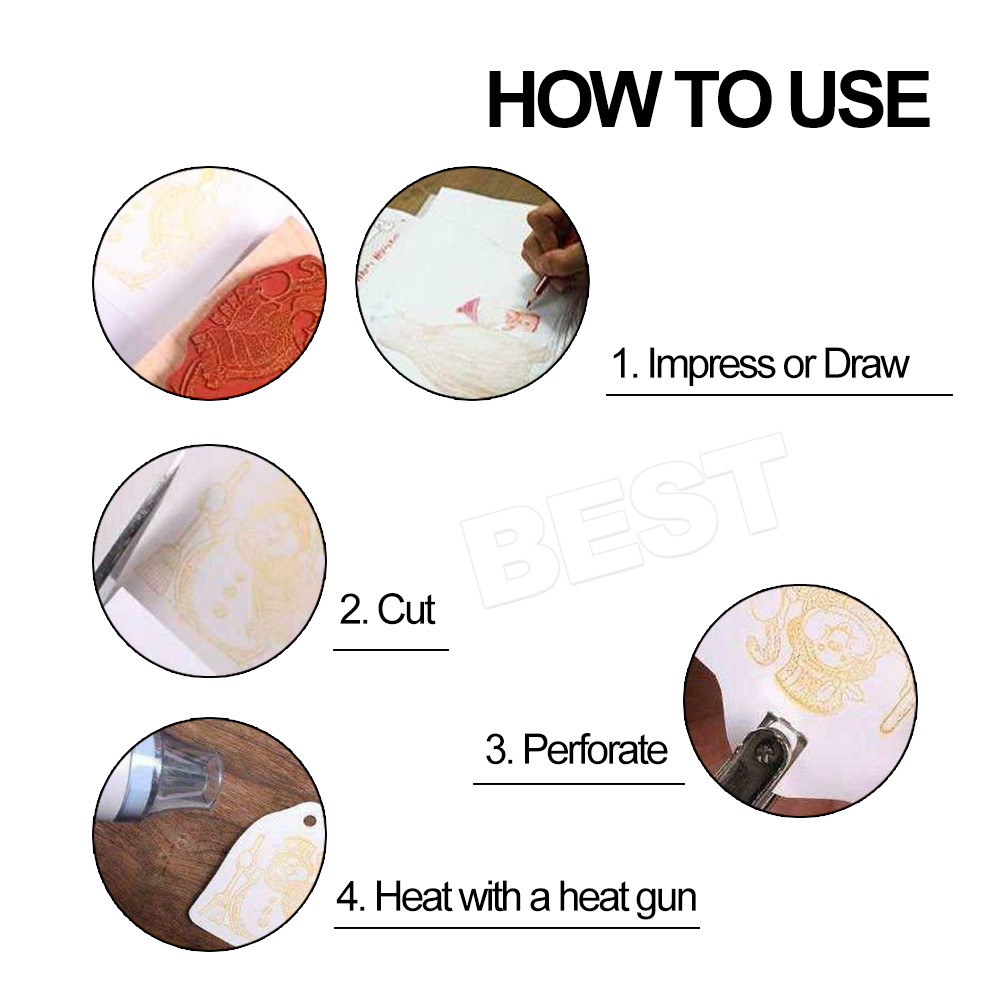 20x Heat Shrink Paper Film Sheets for DIY Jewelry Making Craft Deco